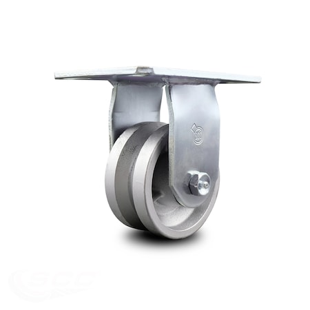 Service Caster 4 Inch Heavy Duty Top Plate V Groove Semi Steel Rigid Caster with Roller Bearing SCC-35R420-VGR